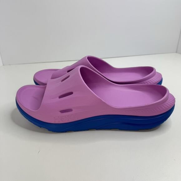NEW Hoka Ora Recovery Slide 3 Slip On Sandals Cyclamen/ Coastal Sky Men’s 13